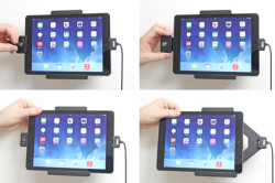Support voiture  Brodit Apple iPad Air  antivol - Support actif avec cig-plug et le câble USB. Avec rotule. 2 clefs. Réf 535577