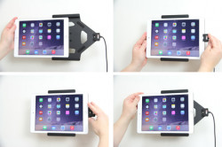 Support voiture Brodit Apple iPad Air 2 avec chargeur allume cigare - Avec chargeur voiture USB. Chargeur approuvé par Apple. Avec rotule Réf 521684
