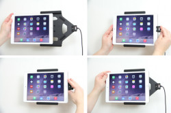 Support voiture Brodit Apple iPad Air 2 installation fixe - Avec rotule. Chargeur approuvé par Apple. Réf 527684