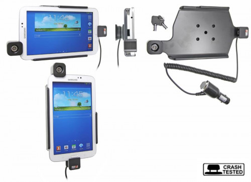 Support voiture  Brodit Samsung Galaxy Tab 3 7.0 SM-T2100  antivol - Support actif avec cig-plug et pivotant. 2 clefs. Réf 535543