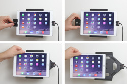 Support voiture Brodit Apple iPad Air 2 antivol - Support actif avec allume-cigare. Avec rotule. Avec serrure, 2 clés. Réf 535684