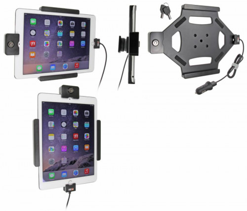 Support voiture Brodit Apple iPad Air 2 antivol - Support actif avec allume-cigare. Avec rotule. Avec serrure, 2 clés. Réf 535684