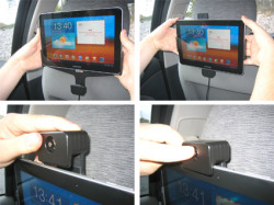 Support voiture  Brodit Samsung Galaxy Tab 10.1 GT-P7500  antivol - Support actif pour une installation fixe, avec rotule. 2 clefs. Réf 536287