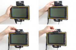 Support voiture  Brodit Getac Z710 (US Version)  antivol - Support actif pour une installation fixe. Avec rotule. Conception mince avec chargeur intégré dans le support. 2 clefs. Convient unité à la fois avec et sans dragonne. Réf 536481