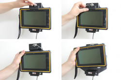 Support voiture  Brodit Getac Z710 (US Version)  antivol - Support actif pour une installation fixe. Avec rotule. Conception mince avec chargeur intégré dans le support. 2 clefs. Convient unité à la fois avec et sans dragonne. Réf 536481