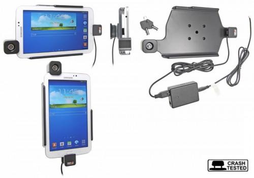 Support voiture  Brodit Samsung Galaxy Tab 3 7.0 SM-T2100  antivol - Support actif pour une installation fixe, avec rotule. 2 clefs. Réf 536543