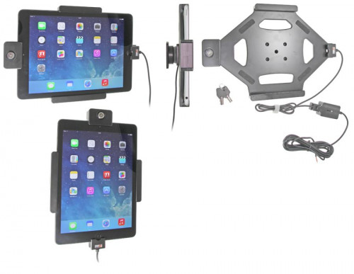 Support voiture  Brodit Apple iPad Air  antivol - Support actif pour une installation fixe. Avec rotule. 2 clefs. Réf 536577