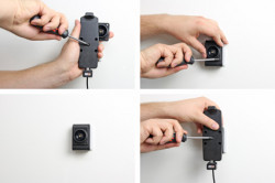 Support voiture Brodit Samsung Galaxy S6/S7 avec chargeur allume cigare - Avec rotule. Convient appareils avec étui Réf 512724