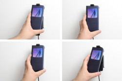 Support voiture Brodit Samsung Galaxy S6/S7 avec chargeur allume cigare - Avec rotule. Convient appareils avec étui Réf 512724
