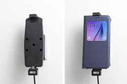 Support voiture Brodit Samsung Galaxy S6/S7 avec chargeur allume cigare - Avec rotule. Convient appareils avec étui Réf 512724