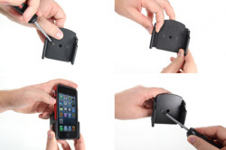 Support passif Brodit réglable avec rotule. Pour appareil avec étui de dimensions: Larg: 62-77 mm, épaiss.: 6-10 mm. Réf 511428