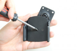 Support passif Brodit réglable avec rotule. Pour appareil avec étui de dimensions: Larg: 62-77 mm, épaiss.: 6-10 mm. Réf 511428