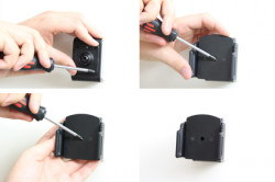 Support passif Brodit réglable avec rotule. Pour appareil avec étui de dimensions: Larg: 62-77 mm, épaiss.: 6-10 mm. Réf 511428