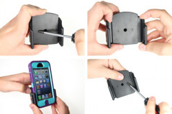 Support voiture  Brodit Apple iPhone 5  passif avec rotule - Support réglable. Convient dispositifs avec un étui de dimensions: 62-77 mm, épaiss.: 9-13 mm. Réf 511430