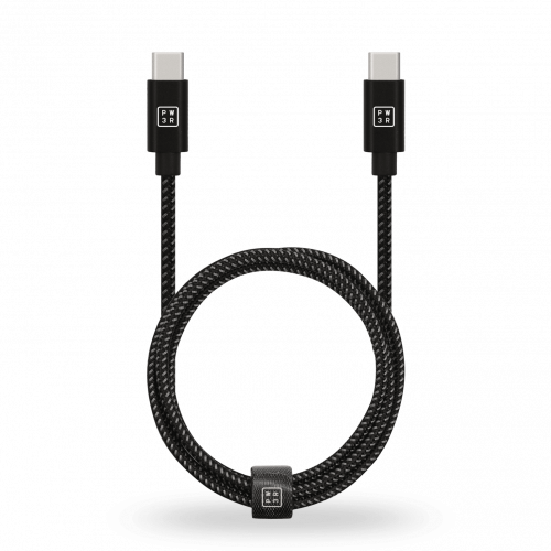 Câble USB-C vers USB-C en nylon PW3R. Réf PWR-C-M-C2C